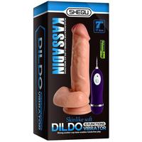 Shequ Kassadin Vibrating Dildo 18 cm Titreşimli Realistik Penis SQ-WBC10029-V