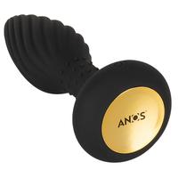 Anos Remote Controlled Butt Plug With Vibration Rotation Pearls Anal Vibratör