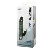 Baile Brave Man Penis Extension Klitoris Uyarıcılı Titreşimli Penis Kılıfı BI-026225-1