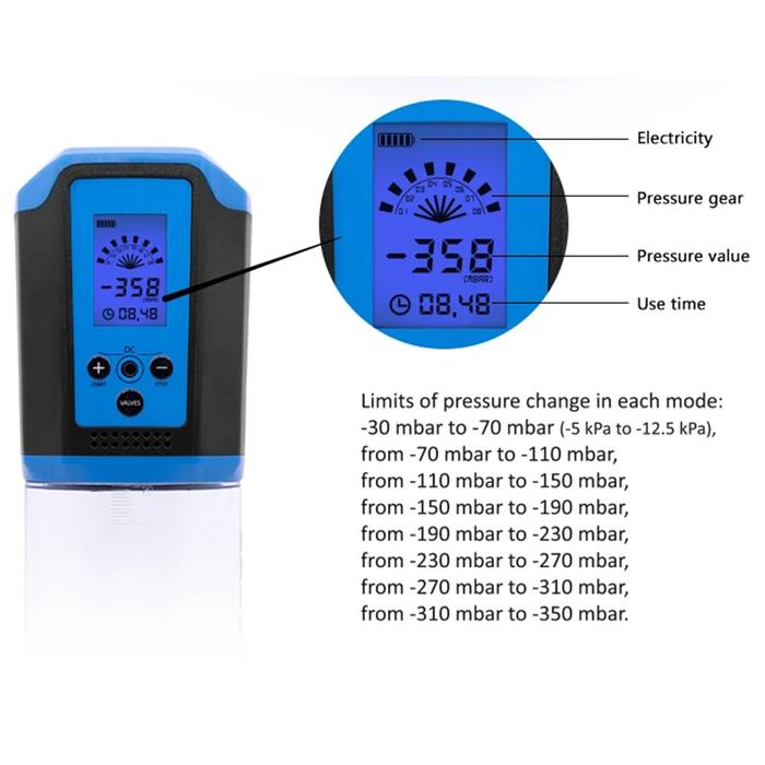 Canwin Passion Pump Lcd Bigger Man Blue Otomatik Penis Pompası ve Jel