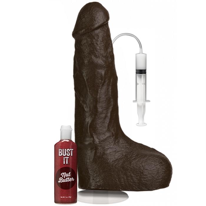 Doc Johnson Bust İt Squirting Cock Dildo Black Boşalabilir Realistik Penis