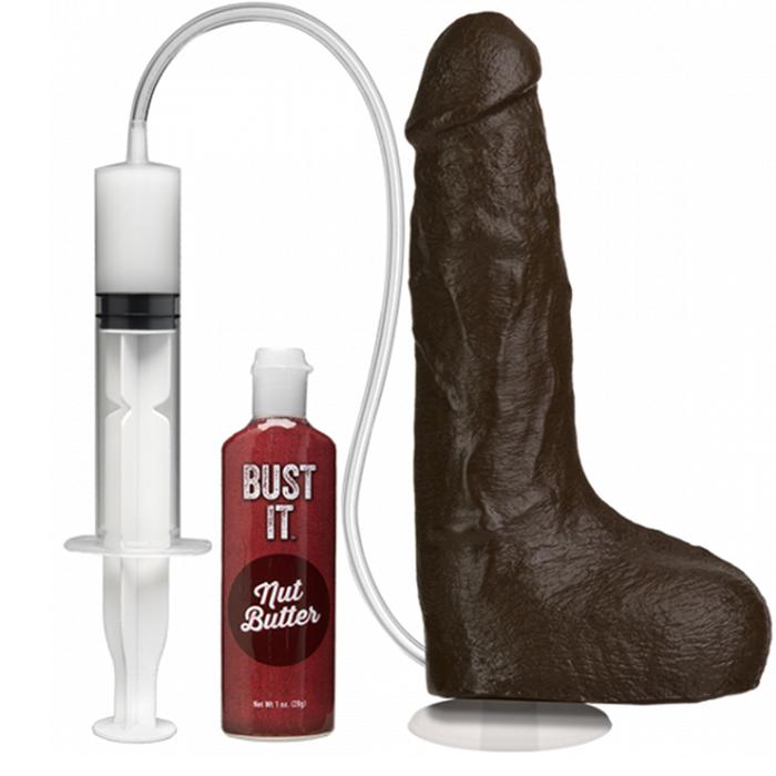 Doc Johnson Bust İt Squirting Cock Dildo Black Boşalabilir Realistik Penis