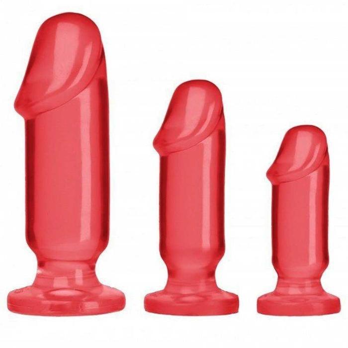 Doc Johnson Crystal Jellies Anal Tranier Kit Pink Jel Doku Anal Plug Seti