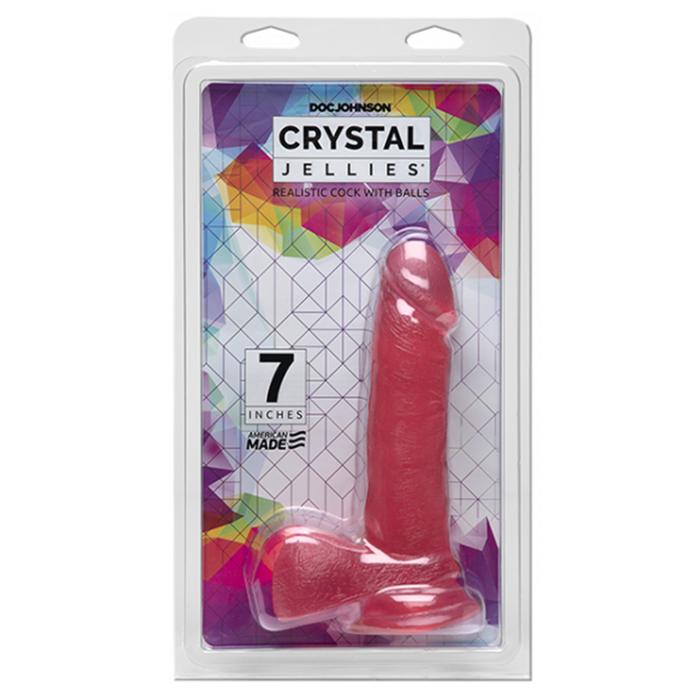 Doc Johnson Crystal Jellies Dildo 7 İnc Pink 18 cm Realistik Penis