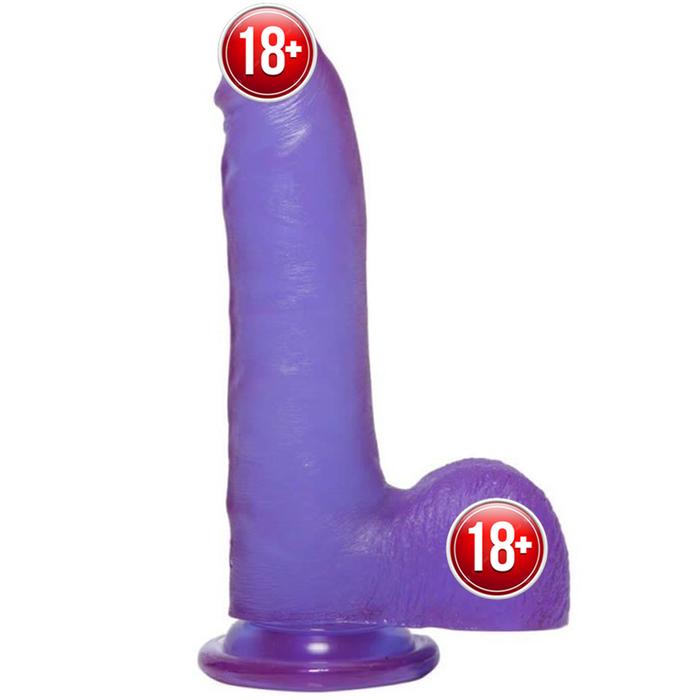 Doc Johnson Crystal Jellies Dildo Purple 18 cm Realistik Penis