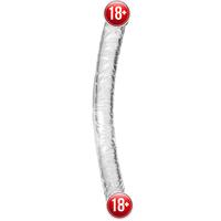 Doc Johnson Crystal Jellies Jr. Double Dong Dildo Şeffaf Jel Doku 44.5 cm Penis