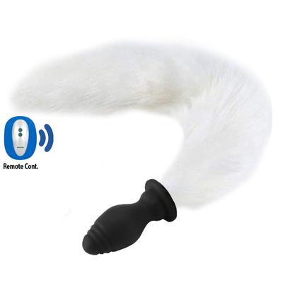 Erox Anal Play Tail White Uzaktan Kumandalı Kuyruklu Titreşimli Anal Plug
