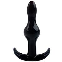 Erox Anal Plug Jelly Butt Plug Two Ribbled Siyah Silikon Anal Plug