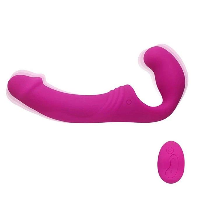Aphrodisia Double Rider Remote Control Strapless Strap-On Şarjlı Vibratör-Pink