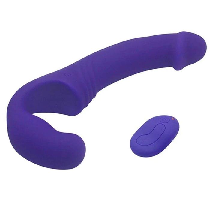 Aphrodisia Double Rider Remote Control Strapless Strap-On Şarjlı Vibratör-Purple