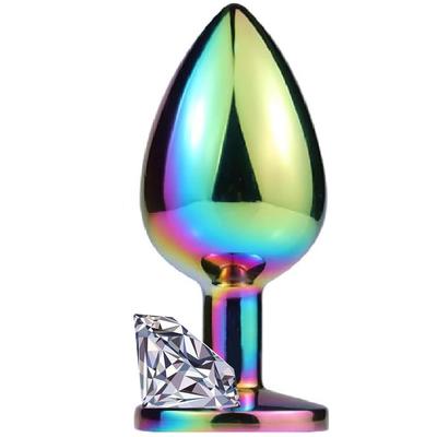 Sexual World Backdoor Play Rainbow Booty Taşlı Metal Anal Plug Large-White