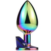Sexual World Backdoor Play Rainbow Booty Taşlı Metal Anal Plug Medium-Blue
