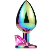 Sexual World Backdoor Play Rainbow Booty Taşlı Metal Anal Plug Medium-Pink