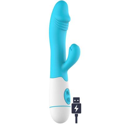 Sexual World Berius Rechargeable Flexible G-Spot Rabbit Vibratör-Blue