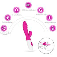 Sexual World Berius Rechargeable Flexible G-Spot Rabbit Vibratör-Blue