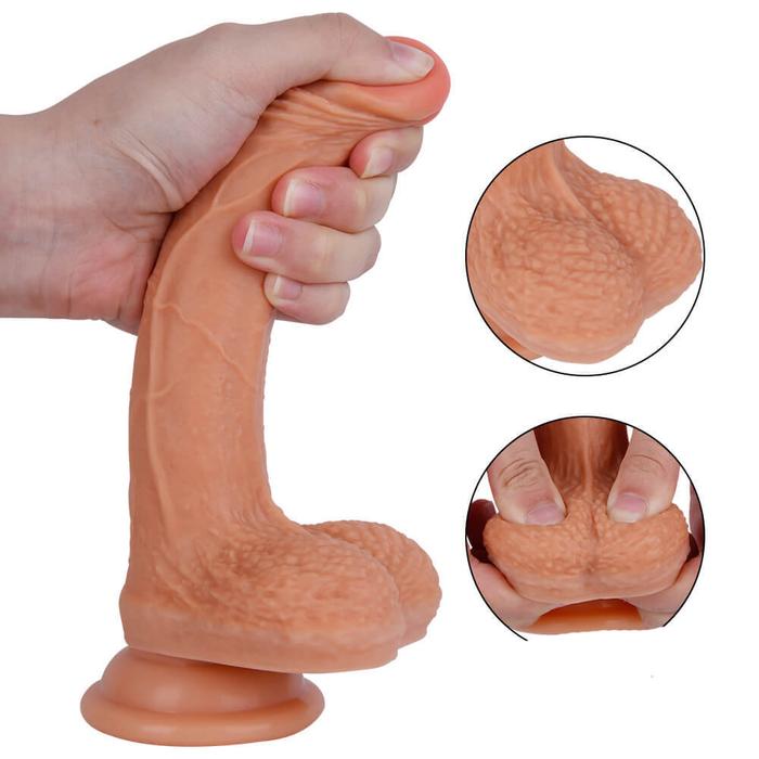 Erox Dildo Series New Texture Çift Katmanlı 18 cm Realistik Penis