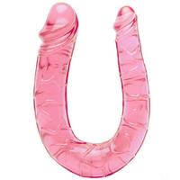Erox Double Ended Jelly Dildo Pink 30 cm Çift Taraflı Jel Penis