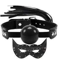 Erox Dreams Black Gag Ball Deri Ağız Topu 3 Parça Fetiş Seti