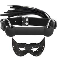 Erox Dreams Horse Bit Gag Black Deri Ağız Kemiği 3 Parça Fetiş Set