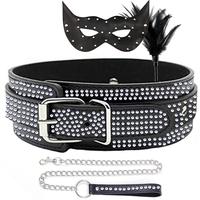 Erox Fetish Fantasy Series Diamond Collar Black Taşlı Fetiş Tasma Set
