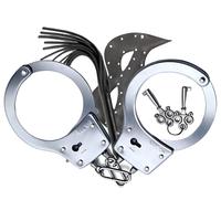 Sexual World Fetish Fantasy Series Metal Hand Cuffs Starter 3 Pc. Fetiş Set