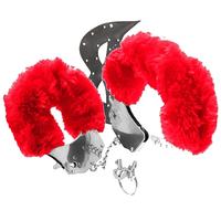 Sexual World Fetish Fantasy Series Metalic Cuffs Metal Kelepçe ve Maske-Red
