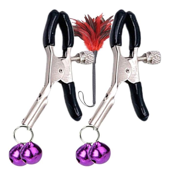 Sexual World Fetish Fantasy Series Nipple Clamps 2 Beads Göğüs Klipsi Seti