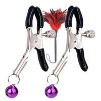 Erox Fetish Fantasy Series Nipple Clamps Purple Beads Göğüs Klipsi Seti
