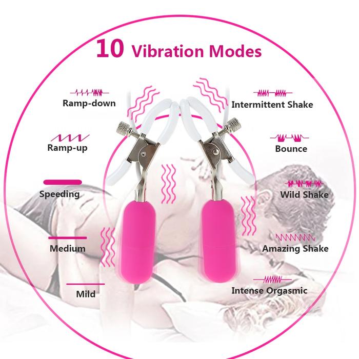 Erox Omksy Nipple Clips Vibe Titreşimli Meme Ucu Vibratörü Pembe