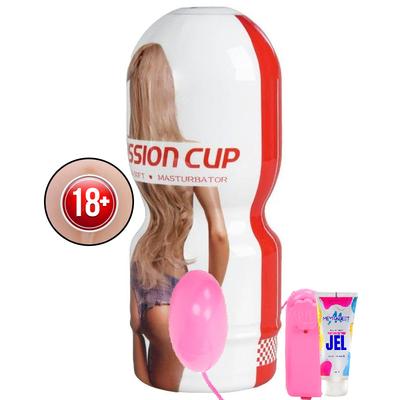 Erox Passion Cup For Men Masturbation Titreşimli Realistik Vajina ve Jel