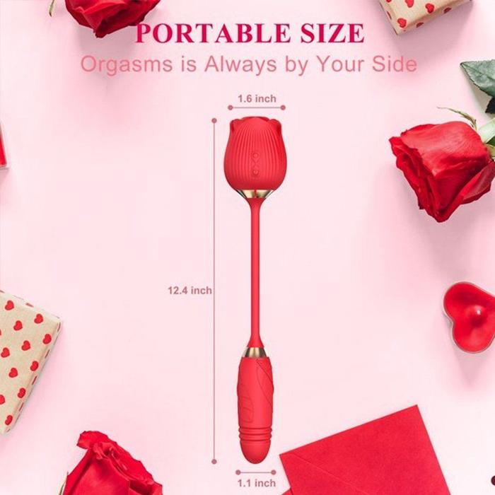 Erox Rose Emiş Güçlü ve İleri Geri Hareketli Gül Vibratör
