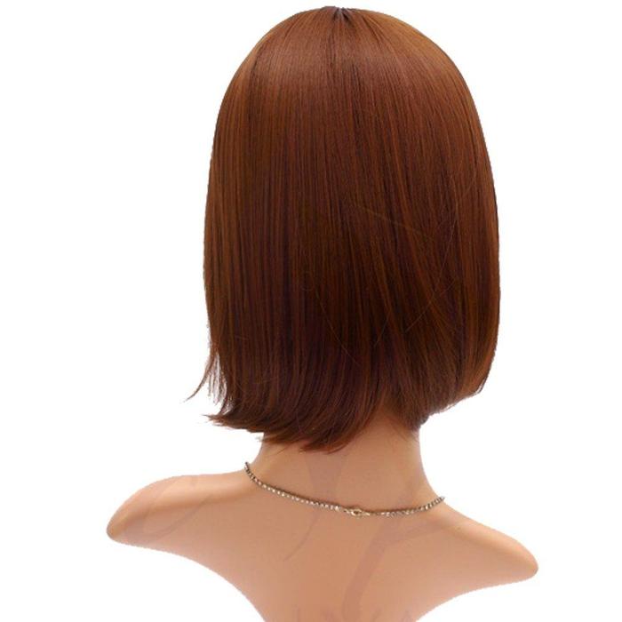 Erox Toupee Hair Kanekalon Fiber Sentetik Peruk Kahve İpek Saç