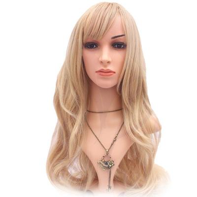 Erox Toupee Hair Kanekalon Fiber Sentetik Peruk Sarı Uzun İpek Saç