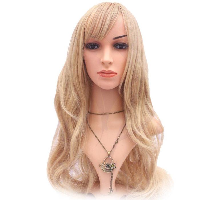 Erox Toupee Hair Kanekalon Fiber Sentetik Peruk Sarı Uzun İpek Saç
