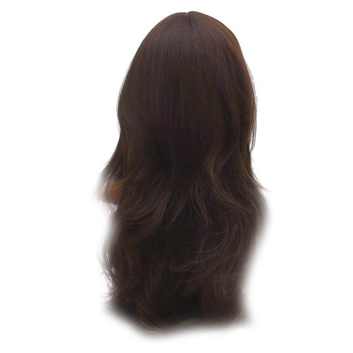 Erox Toupee Hair Kanekalon Fiber Sentetik Peruk Siyah Uzun İpek Saç