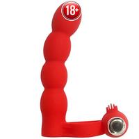 Sexual World Trinity Fun Lovers Beads Double Klitoris Anal Vibratör-Red