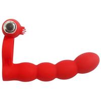 Sexual World Trinity Fun Lovers Beads Double Klitoris Anal Vibratör-Red