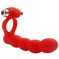 Sexual World Trinity Fun Lovers Beads Double Klitoris Anal Vibratör-Red