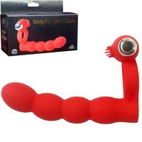 Sexual World Trinity Fun Lovers Beads Double Klitoris Anal Vibratör-Red