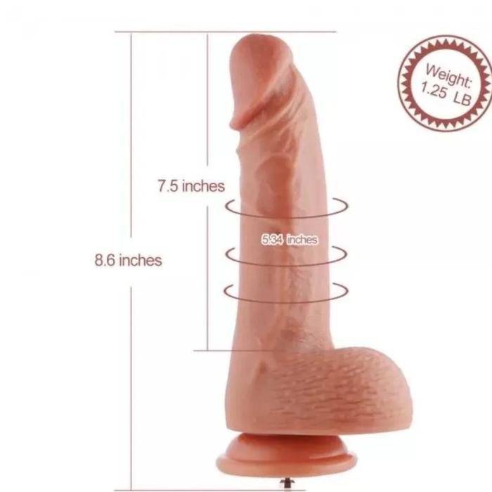 Hismith Premium Sex Machine 8 İnc Natural Doku Titreşimli Realistik Penis