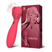 KissToy Polly Plus 2 In 1 Emiş Güçlü Klitoral Vibratör-Red