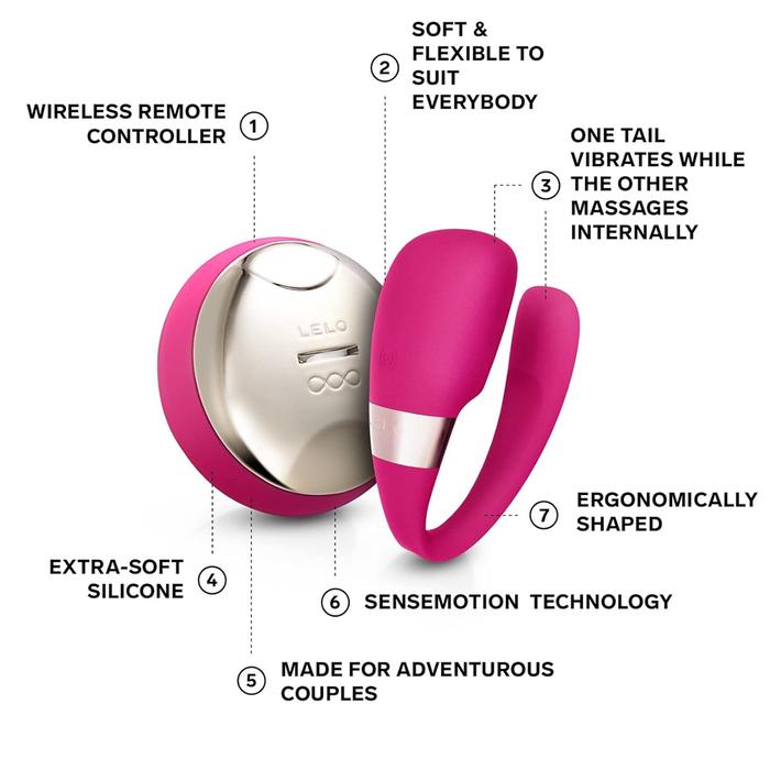 Lelo Tiani 3 Remote-Controlled Couples Massager Vibratör Cerise