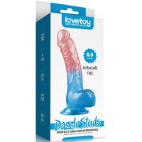 Lovetoy Dazzle Studs Jel Dildo 20 cm Eğik Realistik Realistik Penis LV318013