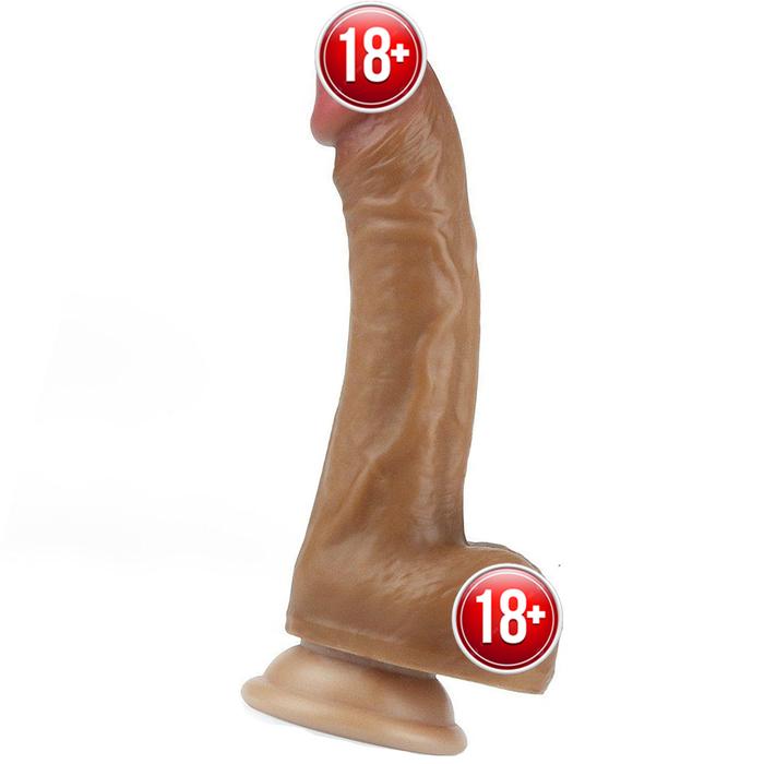 Lovetoy Dual Layered Platinum Silicone Brown Dildo 20 cm Realistik Penis LV4004B
