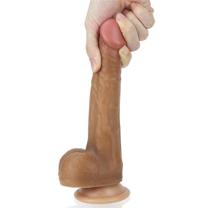 Lovetoy Dual Layered Platinum Silicone Brown Dildo 20 cm Realistik Penis LV4004B