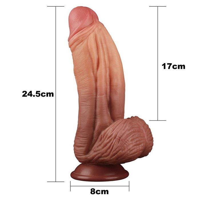 Lovetoy Nature Cock 10'' Çift Katmanlı Büyük Realistik Penis LV411014