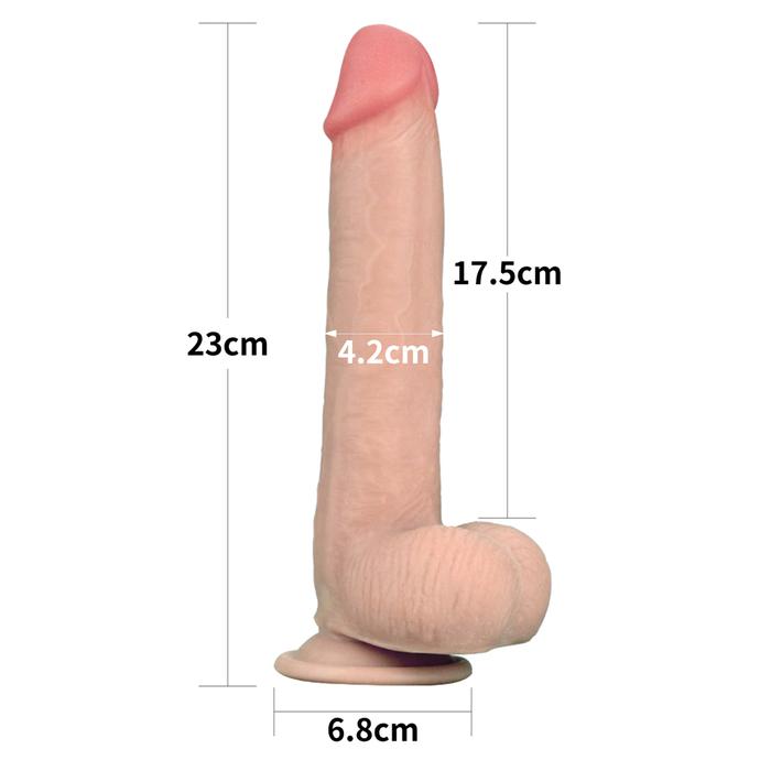 Lovetoy Sliding-Skin Dual Layered Dildo Deri Penetrasyon 23 cm Realistik Penis LV317003