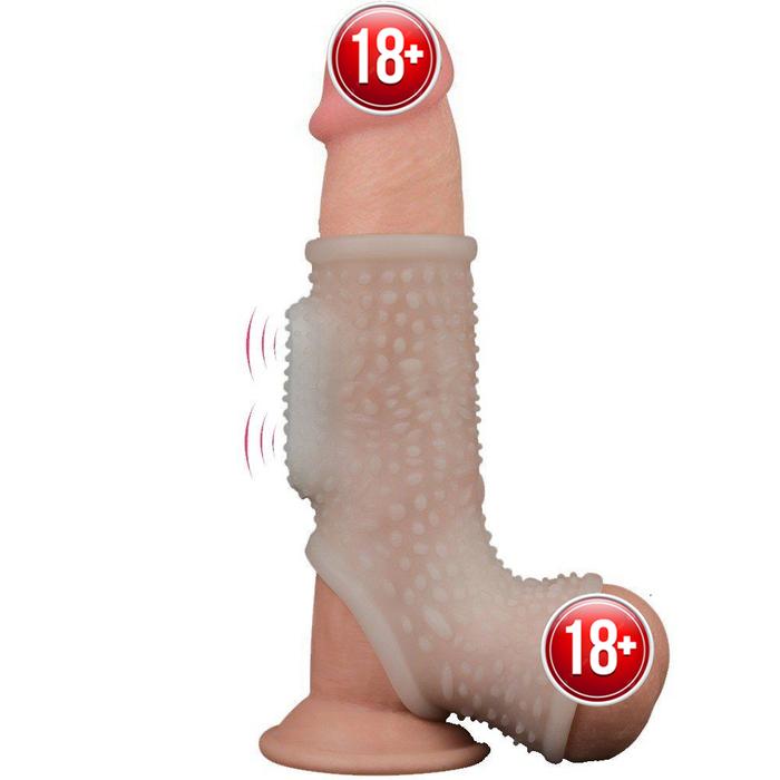 Lovetoy Vibrating Drip Knights Ring with Scrotum Sleeve Penis Kılıfı LV343116