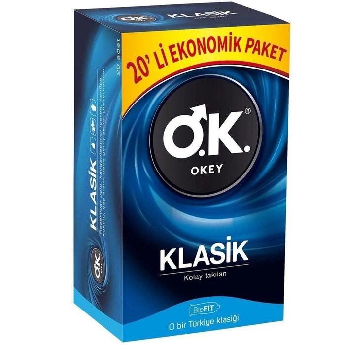 Okey Klasik 20'li Ekonomik Paket Prezervatif Kondom