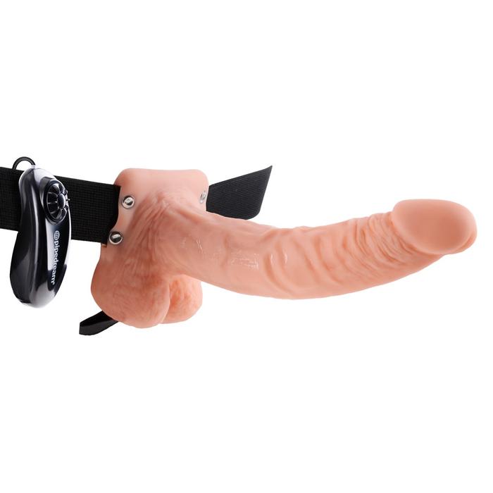 Pipedream Fetish Fantasy Series 9 inch Vibrating Hollow Strap-On with Balls